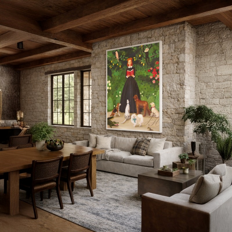 Quadro Canvas Menina História Animais