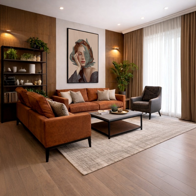 Quadro Canvas Menina Ruiva Folhas