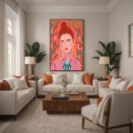 Quadro Canvas Menina Ruiva Natal Rosado