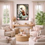 Quadro Canvas Menina Violinista Clássico Romântico