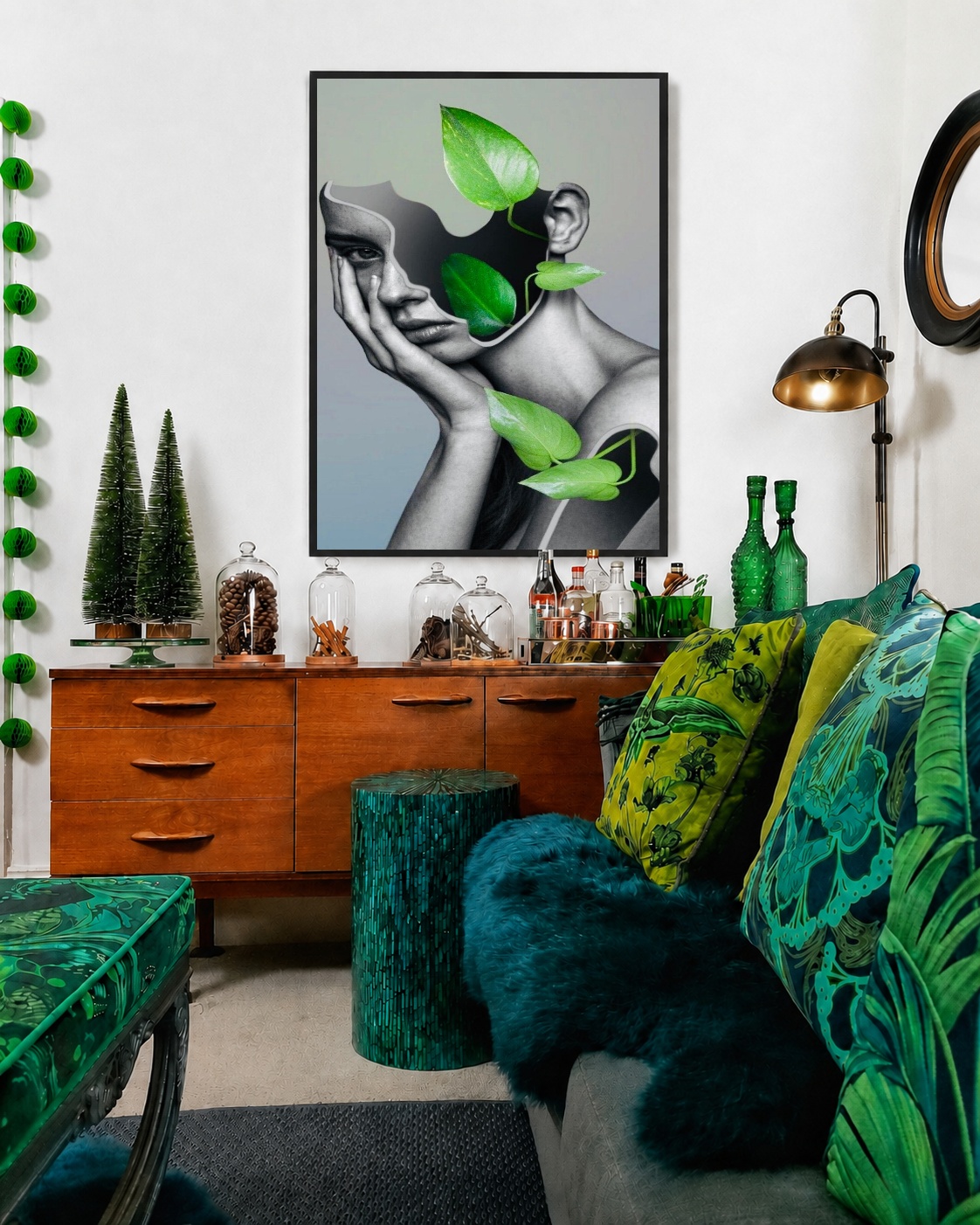 Quadro Canvas Metamorfose Mulher Folhas Planta