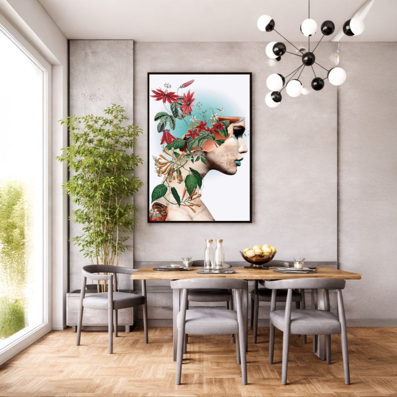 Quadro Canvas Metamorfose Mulher para Flores
