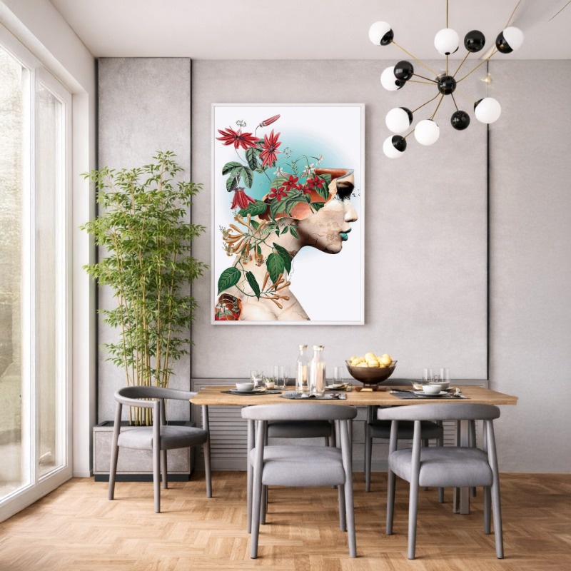 Quadro Canvas Metamorfose Mulher para Flores