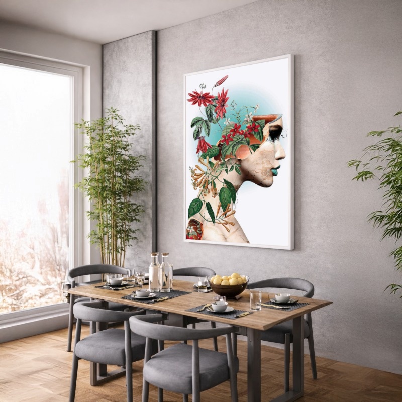 Quadro Canvas Metamorfose Mulher para Flores