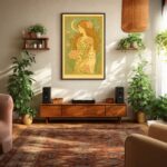 Quadro Canvas Místico Floral Feminino Lua