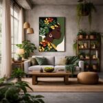 Quadro Canvas Mulher Africana Estampa Verde