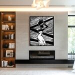 Quadro Canvas Mulher Africana Preto e Branco Geométrico