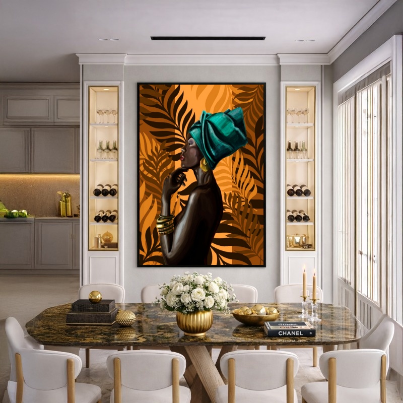 Quadro Canvas Mulher Africana Turbante Poder