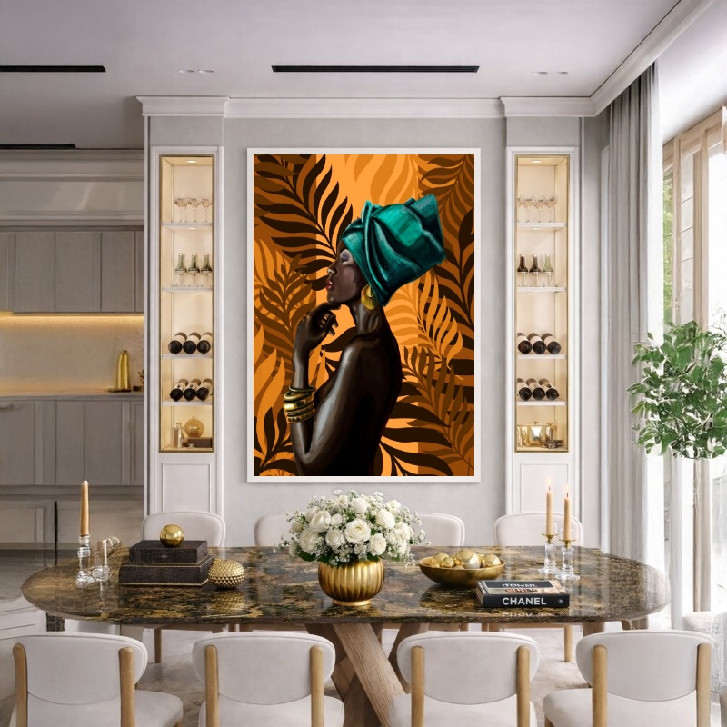 Quadro Canvas Mulher Africana Turbante Poder