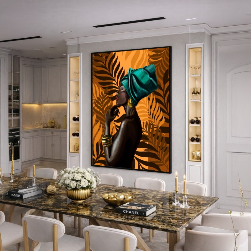 Quadro Canvas Mulher Africana Turbante Poder