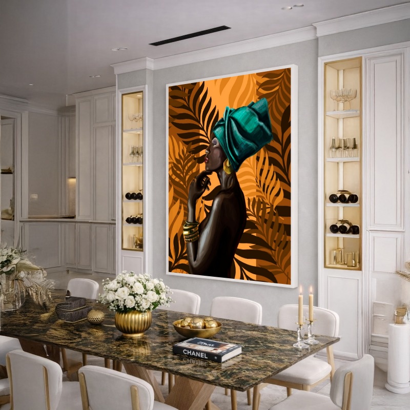 Quadro Canvas Mulher Africana Turbante Poder