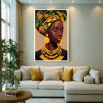 Quadro Canvas Mulher Afro de Turbante