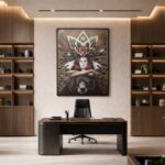 Quadro Canvas Mulher Animais Místico