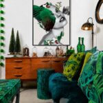 Quadro Canvas Mulher Borboleta Asas Verde
