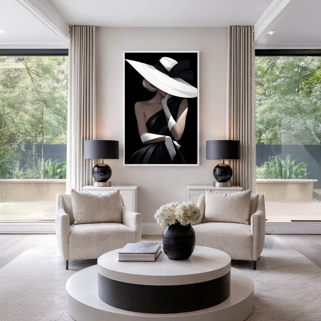 Quadro Canvas Mulher Dama da Elegância