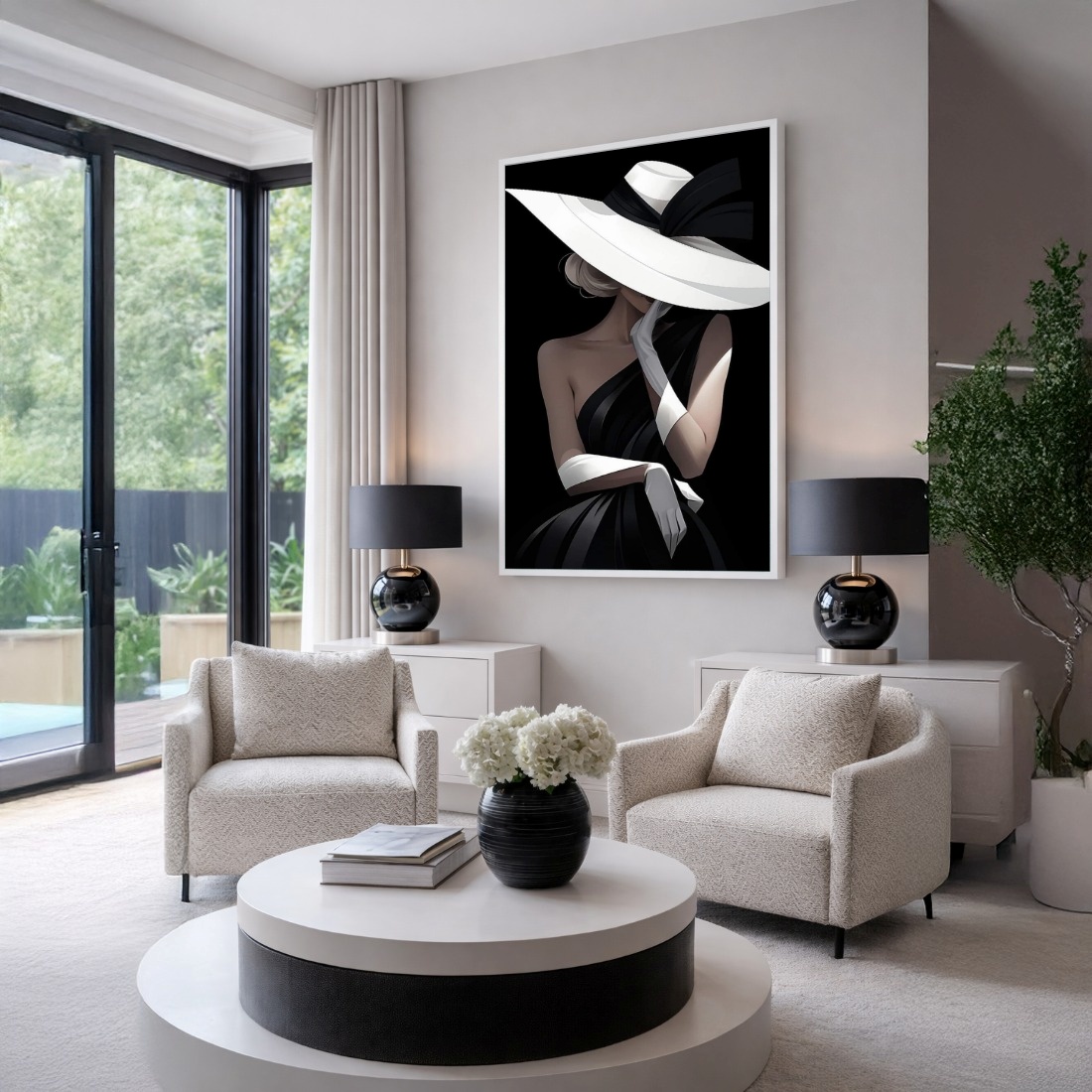 Quadro Canvas Mulher Dama da Elegância
