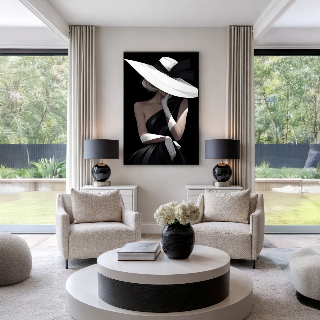 Quadro Canvas Mulher Dama da Elegância