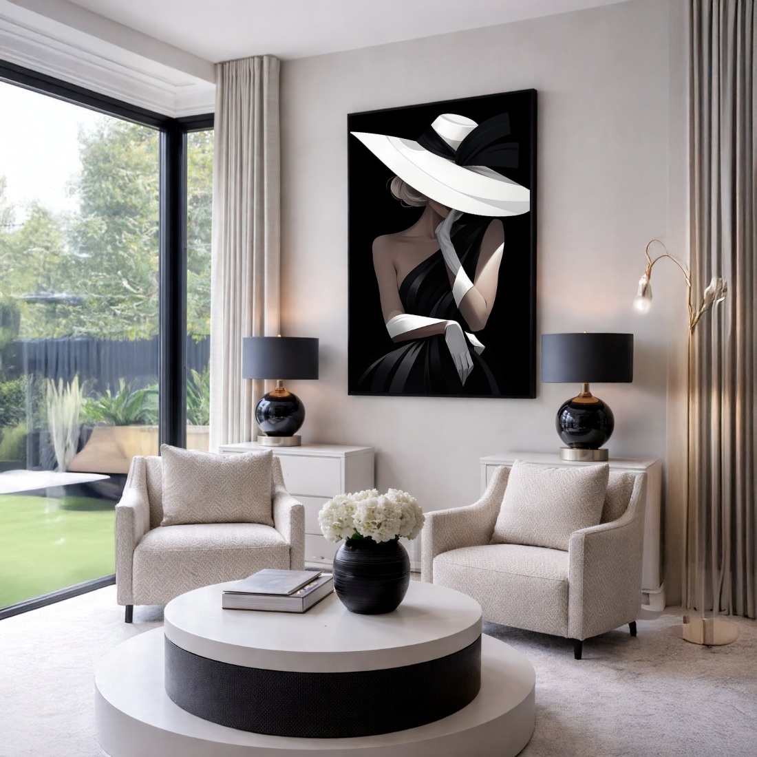 Quadro Canvas Mulher Dama da Elegância