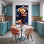 Quadro Canvas Mulher Efeito Pintura Colorida