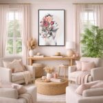 Quadro Canvas Mulher Flores na Cabeça