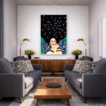 Quadro Canvas Mulher Geométrico Formas Brilhante