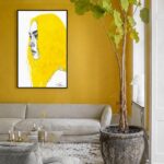 Quadro Canvas Mulher Ilustração Cabelo Amarelo