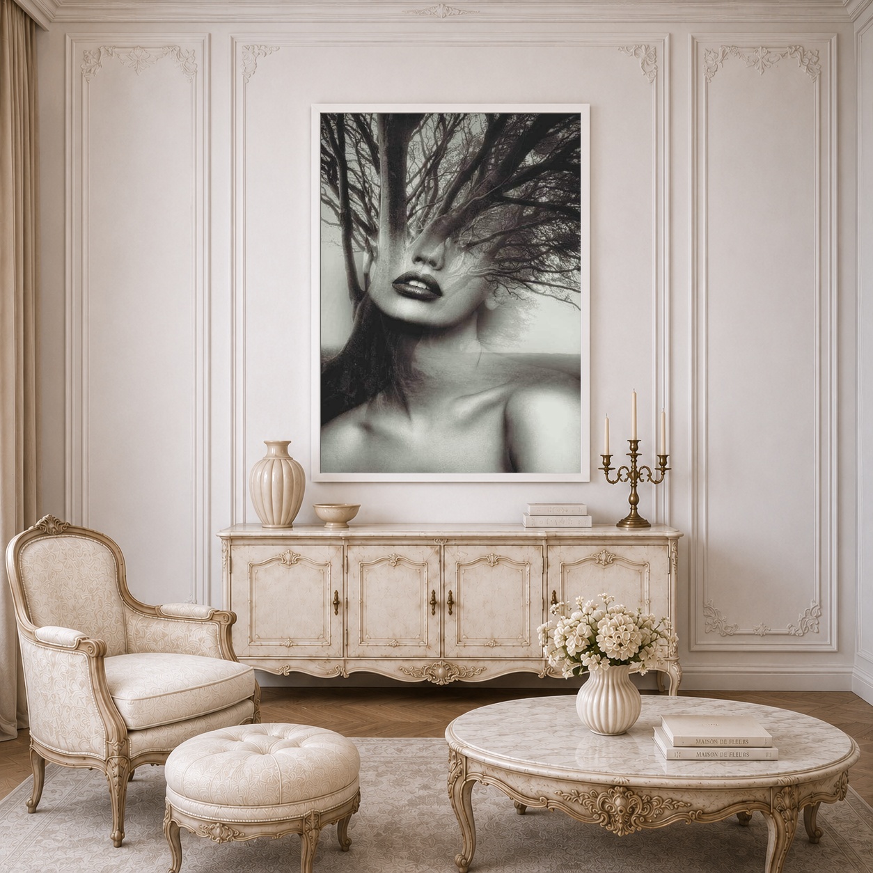 Quadro Canvas Mulher Metamorfose Natureza Árvore