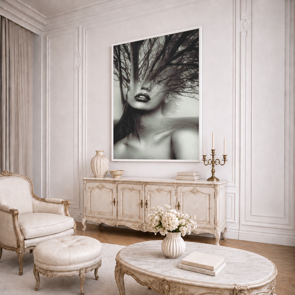 Quadro Canvas Mulher Metamorfose Natureza Árvore