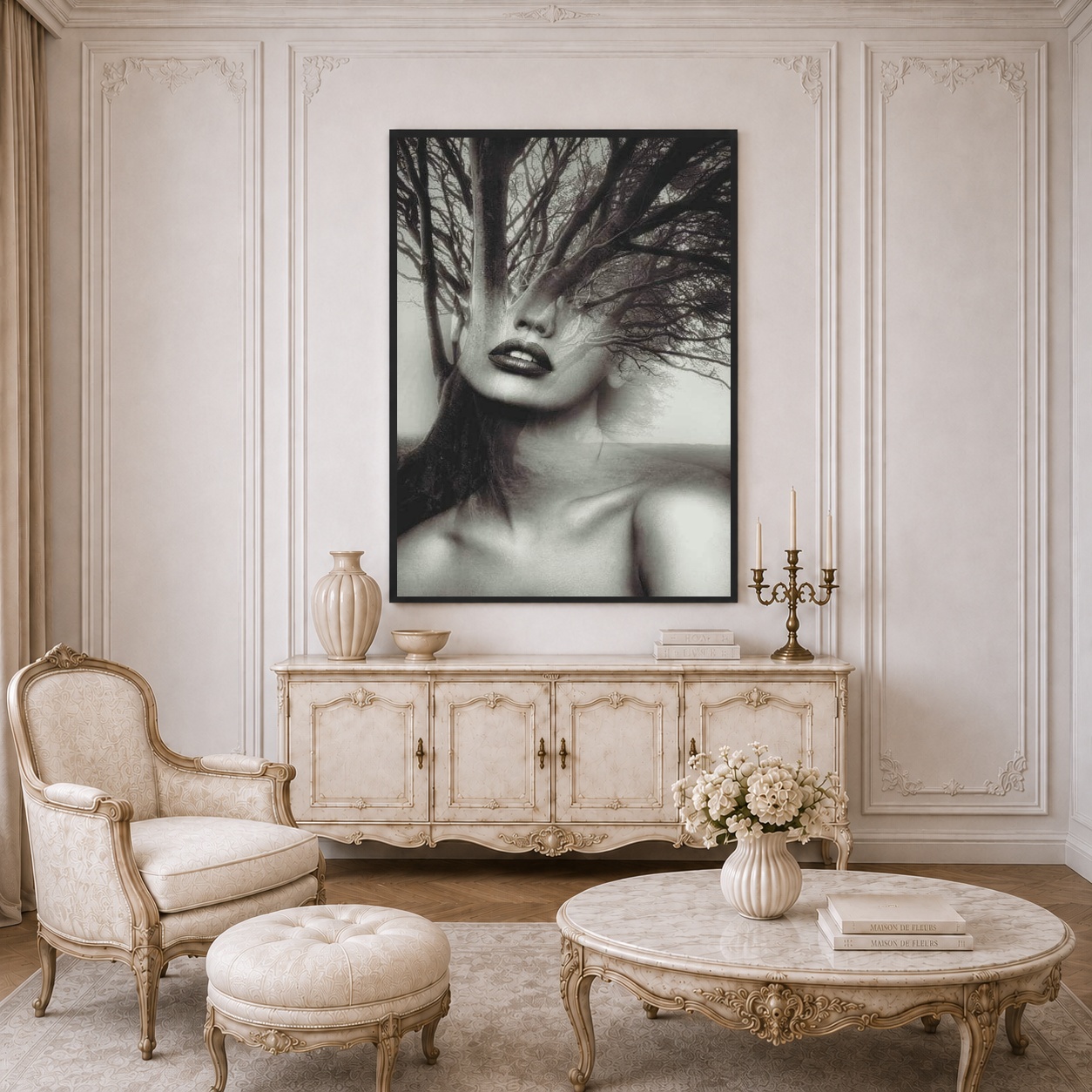 Quadro Canvas Mulher Metamorfose Natureza Árvore