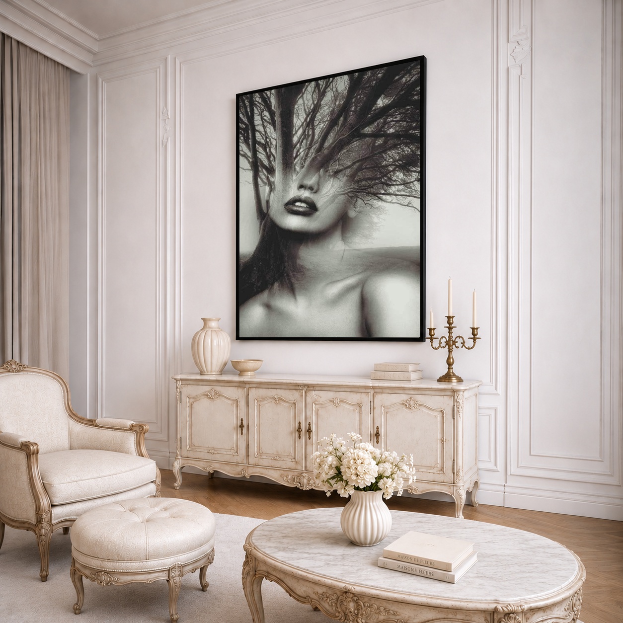 Quadro Canvas Mulher Metamorfose Natureza Árvore
