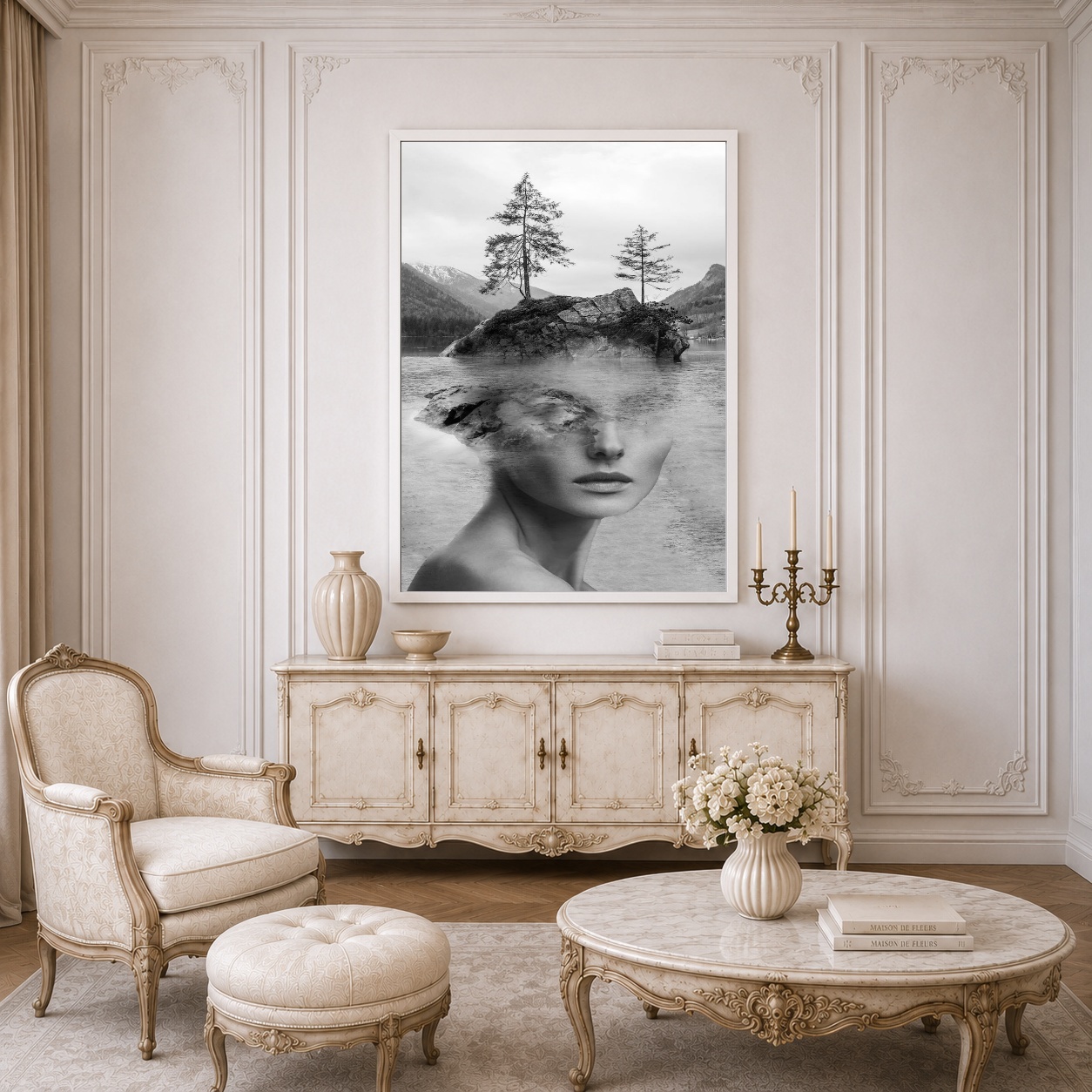 Quadro Canvas Mulher Metamorfose Natureza Lago