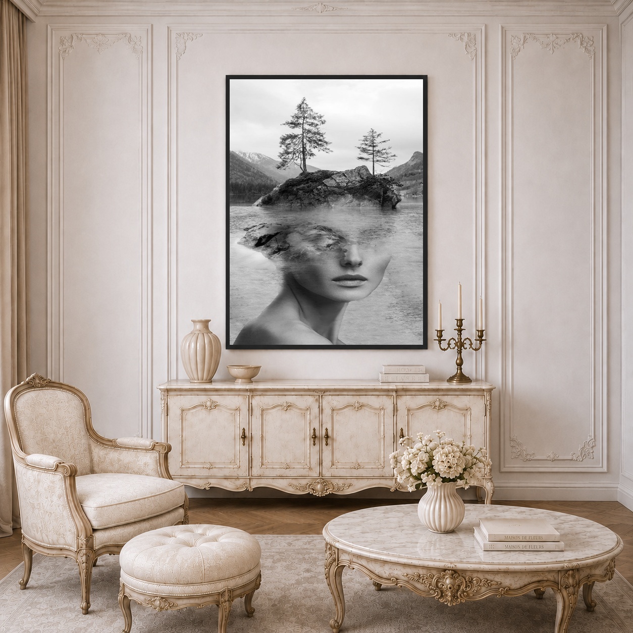 Quadro Canvas Mulher Metamorfose Natureza Lago