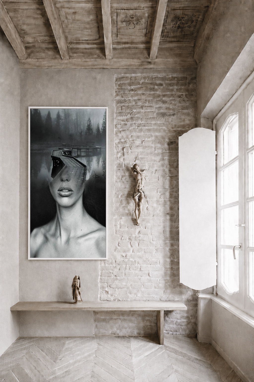 Quadro Canvas Mulher Metamorfose Natureza Ponte