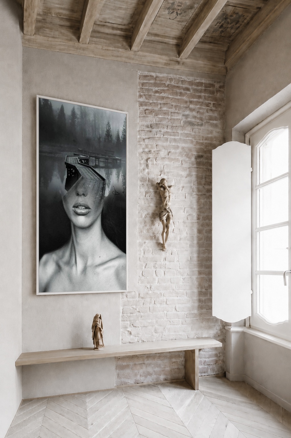 Quadro Canvas Mulher Metamorfose Natureza Ponte
