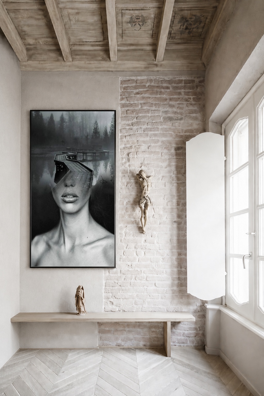 Quadro Canvas Mulher Metamorfose Natureza Ponte