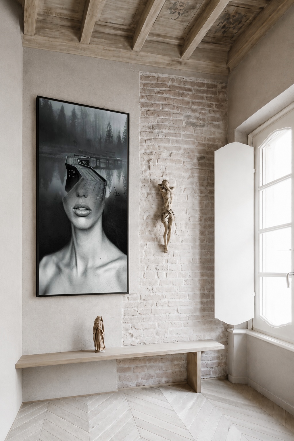 Quadro Canvas Mulher Metamorfose Natureza Ponte