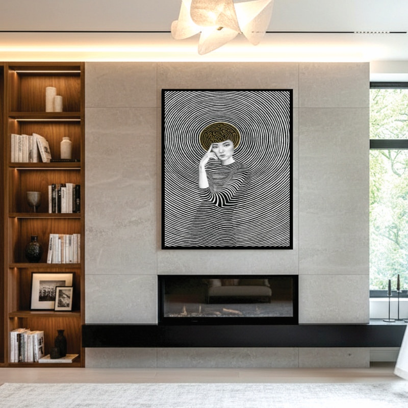 Quadro Canvas Mulher Pensativo hipnotizante
