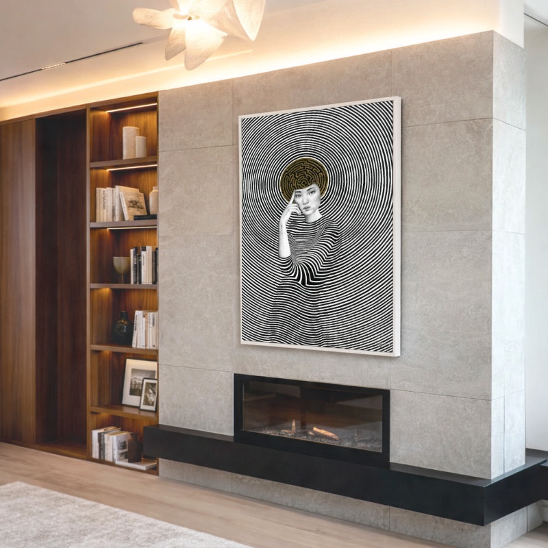 Quadro Canvas Mulher Pensativo hipnotizante