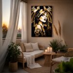 Quadro Canvas Mulher Robô Vintage Retrô