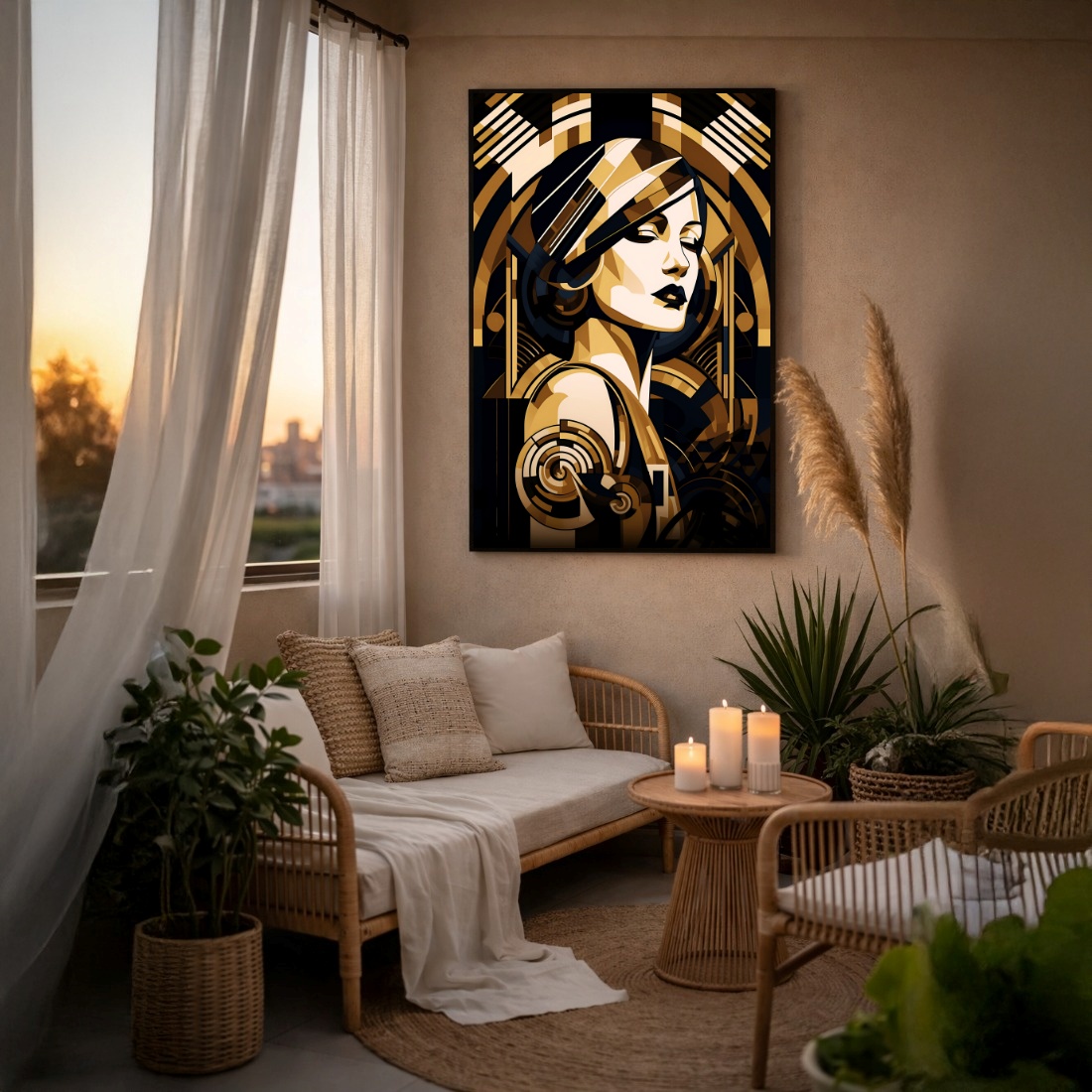 Quadro Canvas Mulher Robô Vintage Retrô