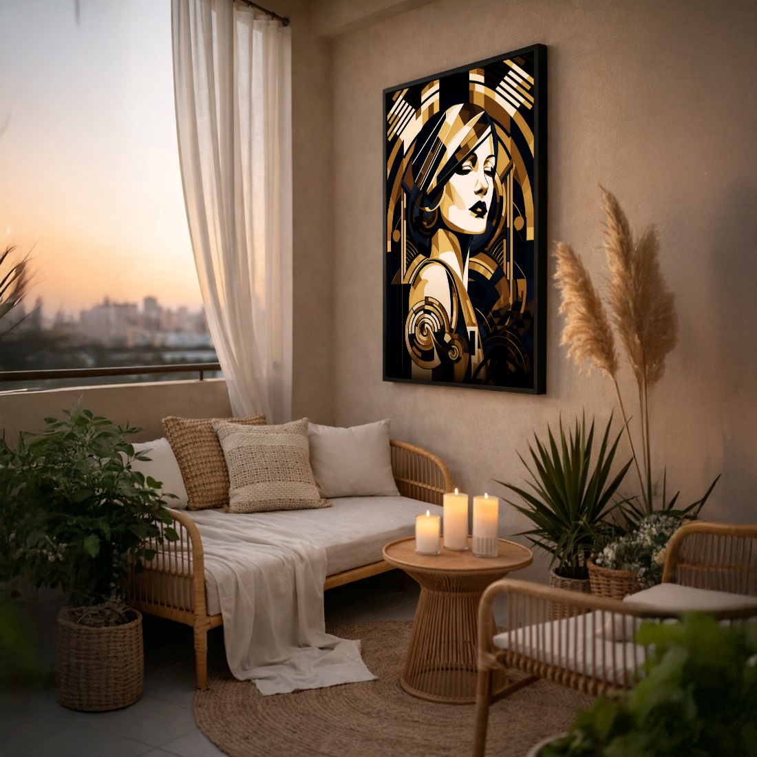 Quadro Canvas Mulher Robô Vintage Retrô