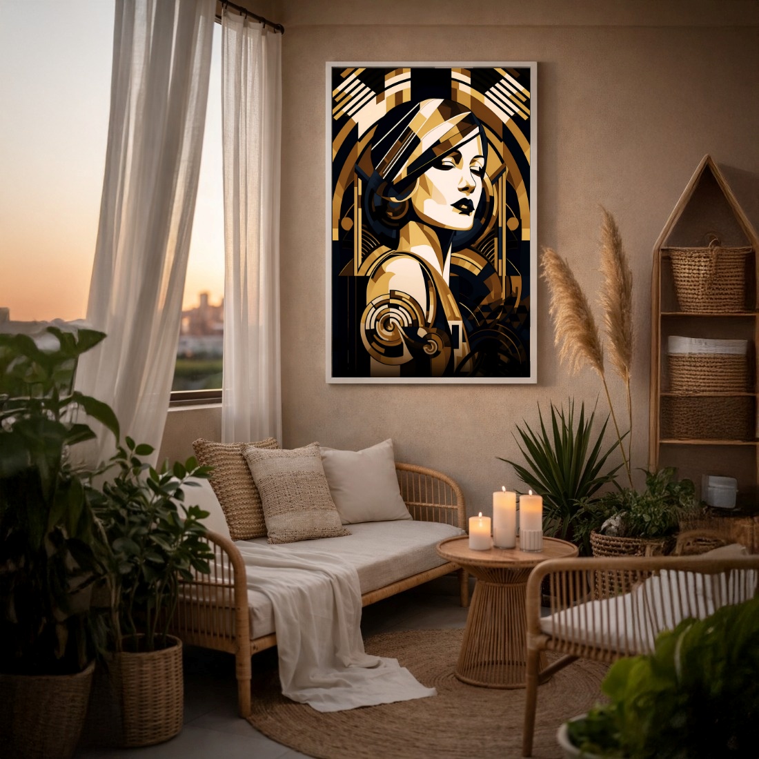 Quadro Canvas Mulher Robô Vintage Retrô