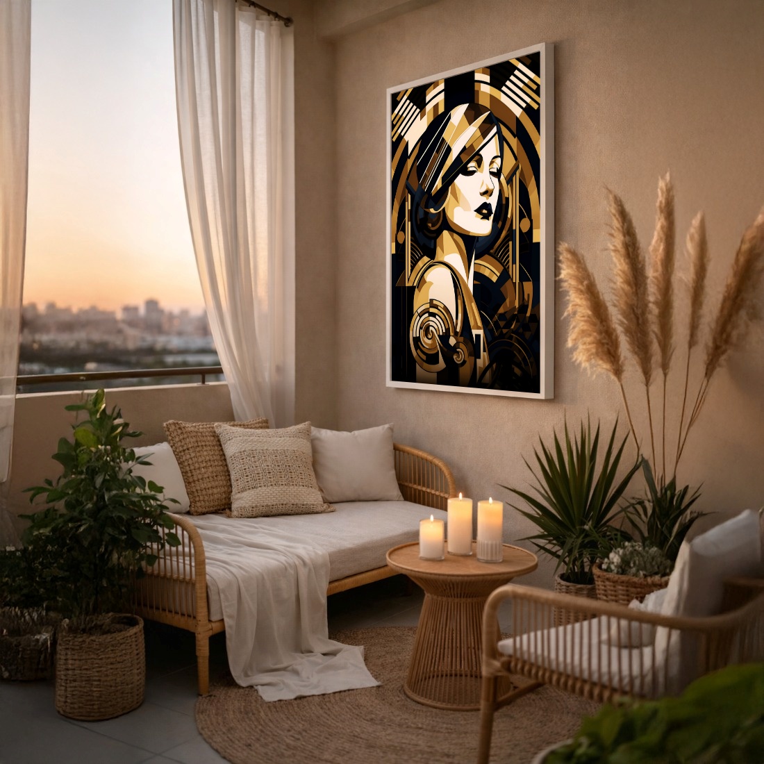 Quadro Canvas Mulher Robô Vintage Retrô