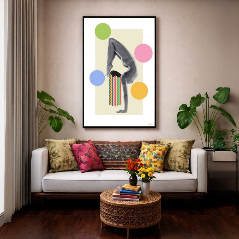 Quadro Canvas Mulher Silhueta Colorido Abstrato