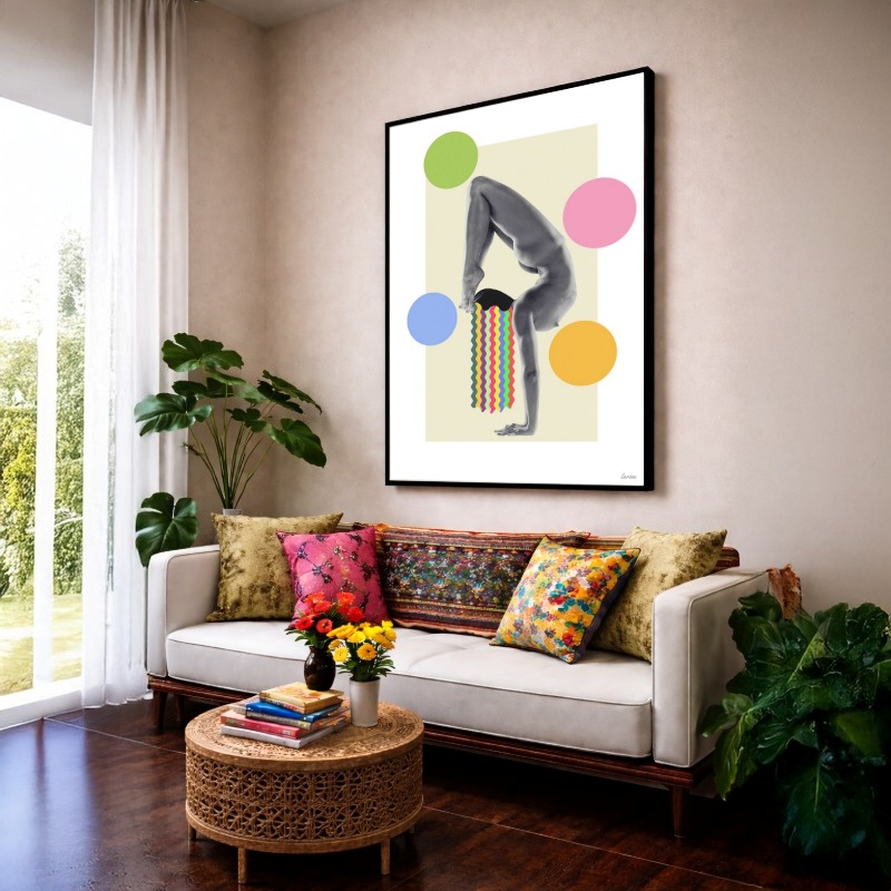 Quadro Canvas Mulher Silhueta Colorido Abstrato