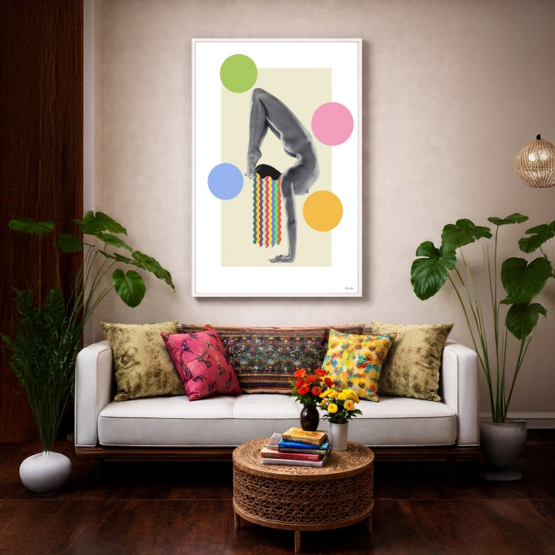 Quadro Canvas Mulher Silhueta Colorido Abstrato