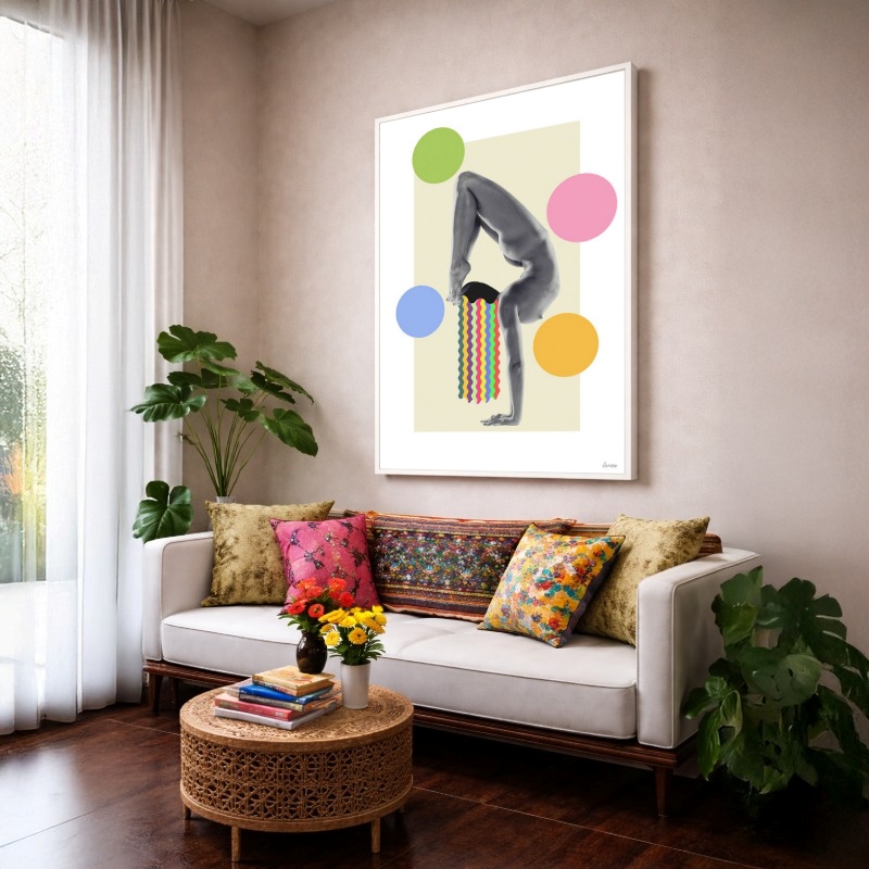 Quadro Canvas Mulher Silhueta Colorido Abstrato