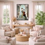 Quadro Canvas Mulher Violinista Romantico Antigo