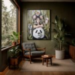 Quadro Canvas Mulher com Animais União Místico