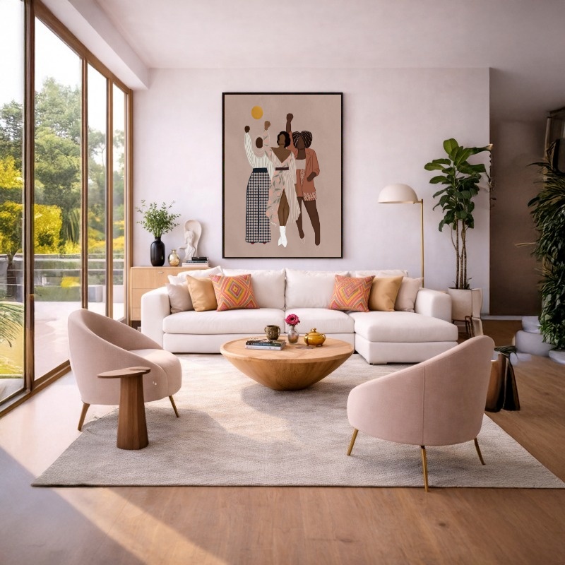 Quadro Canvas Mulheres Pretas Unidas Força